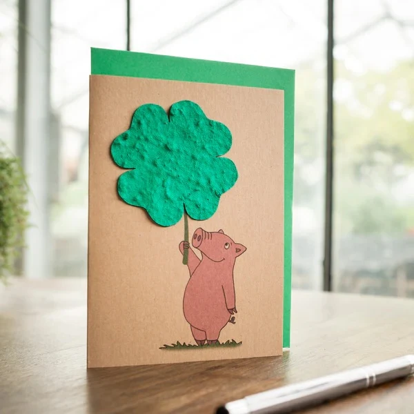 Klappkarte mit Saatpapiermotiv