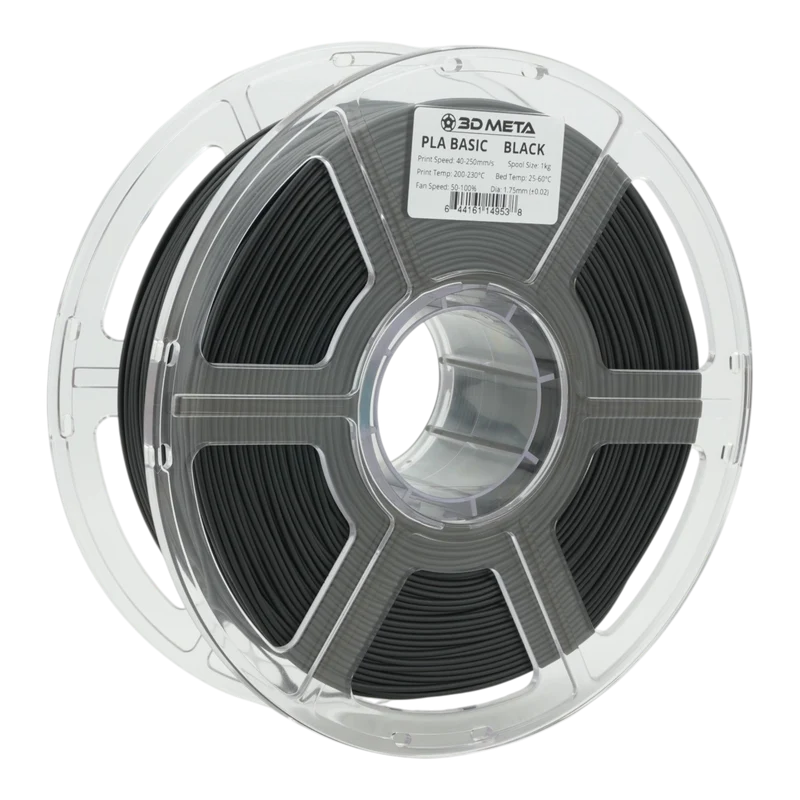3D META PLA Basic 3D Printing Filament - Black