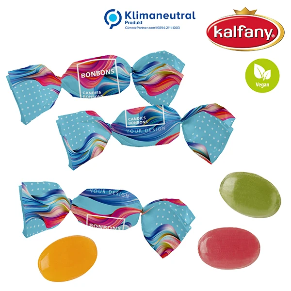 Fruchtige Bonbons im Werbewickel in kg