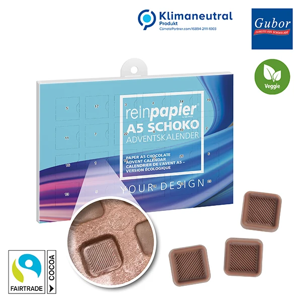 reinpapier A5 Schokoladen-Adventskalender