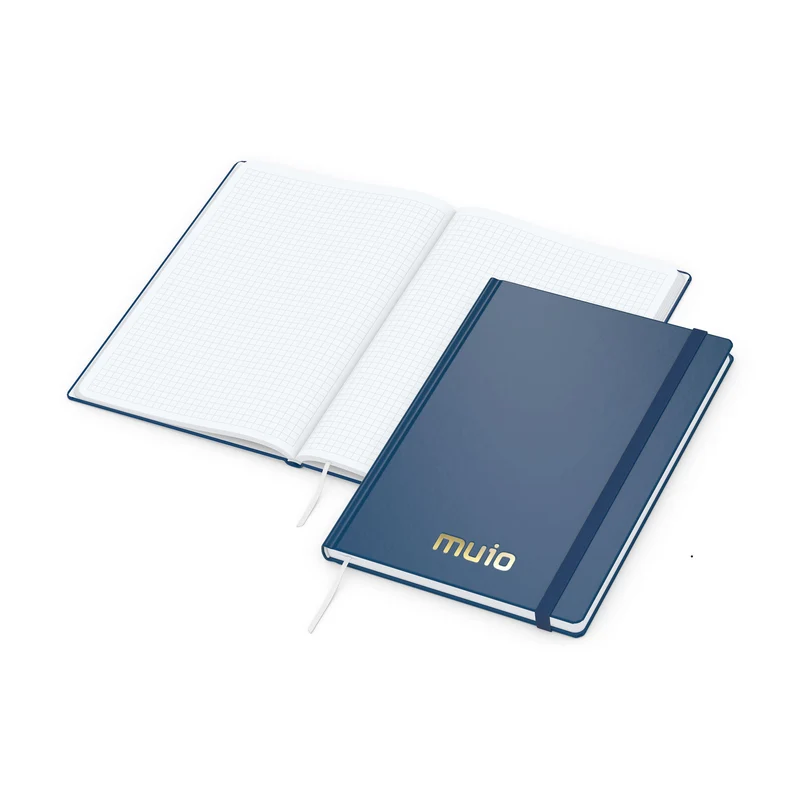 Hardcover Notizbuch mit Gummiband inkl. Logo Prägung