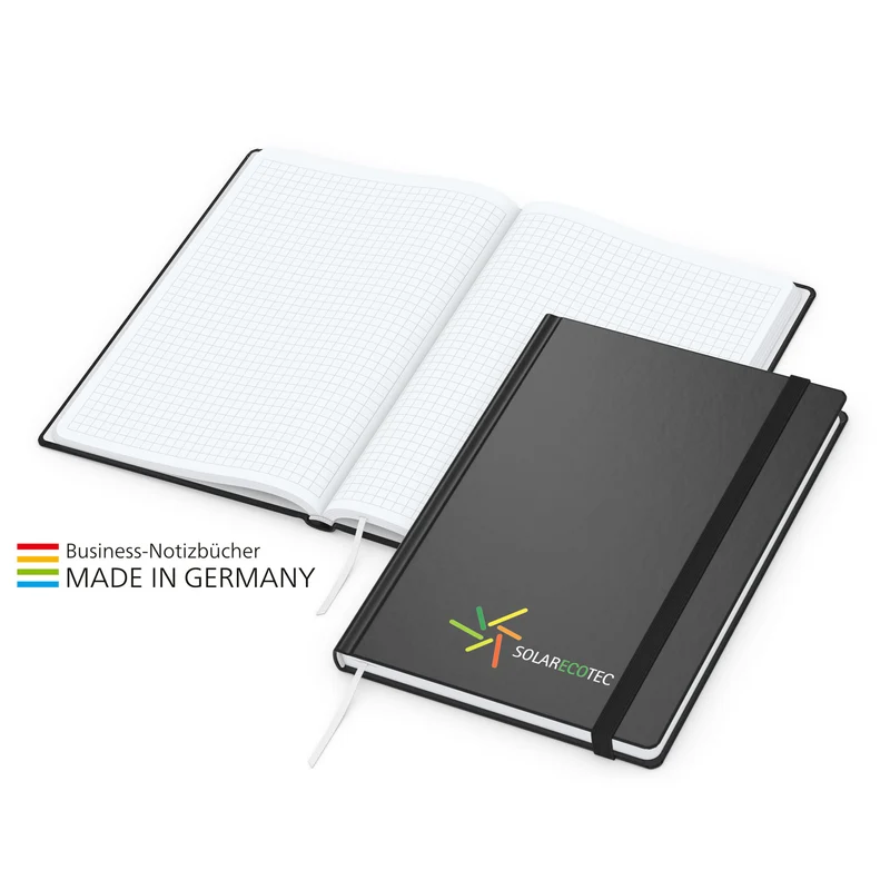 Express Hardcover Notizbuch mit Gummiband inkl. Logo Siebdruck