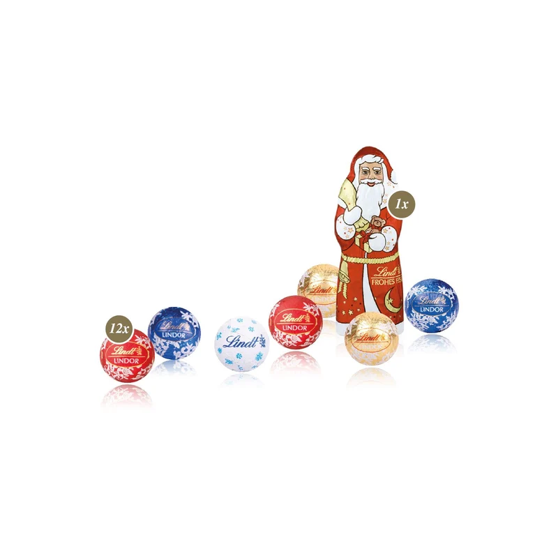 Präsent „Weihnachtsbaum“ mit Lindt Minis und Nikolaus