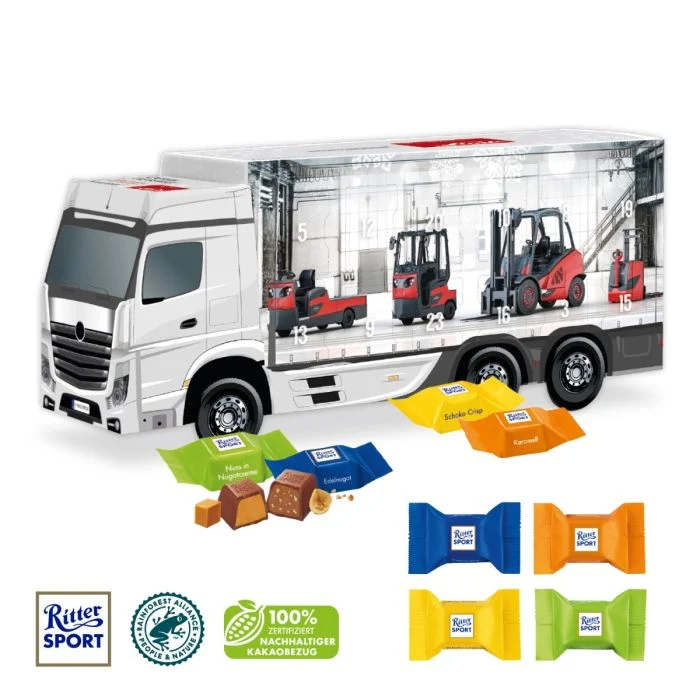 3D Adventskalender „LKW“ Ritter SPORT, Inlay aus 100% recyceltem Material