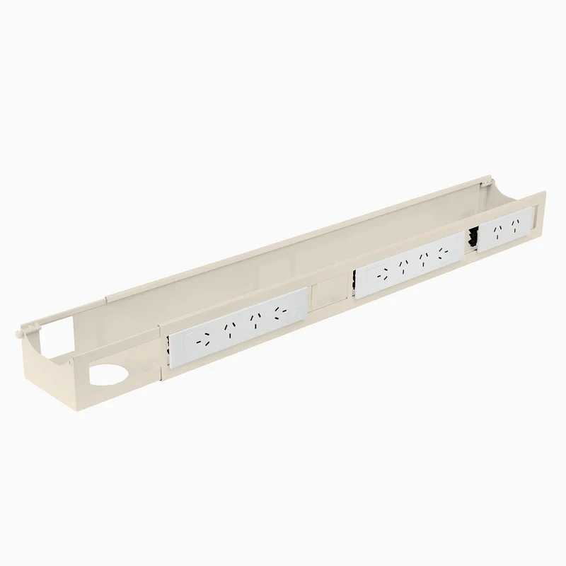 Desky Integrated Cable & Data Channel 10-Plug Wheat
