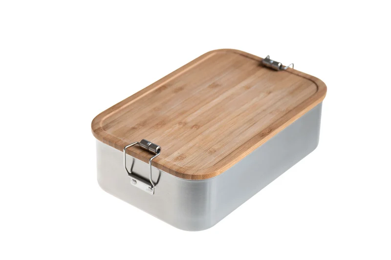 Edelstahl Lunchbox 1800ml mit Bambusdeckel