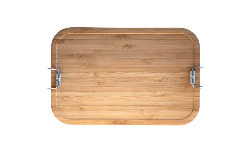 Maxi Edelstahl Lunchbox Safe mit Bambusdeckel