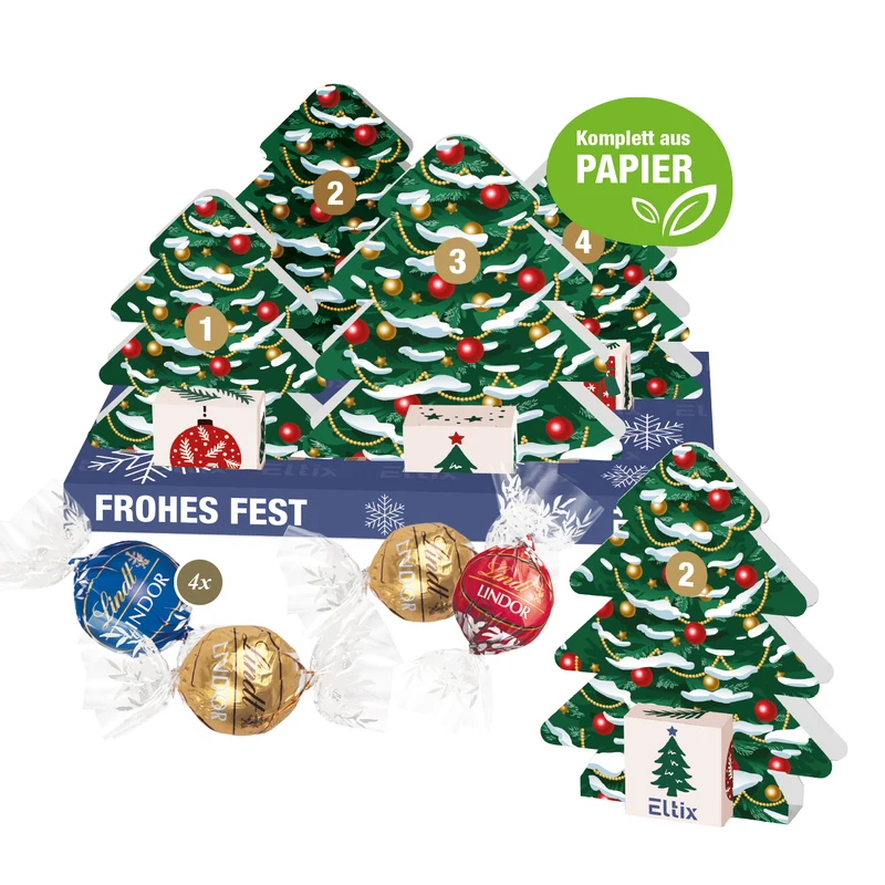 3D Adventskalender "Weihnachtswald",Inlay aus Papierfaser
