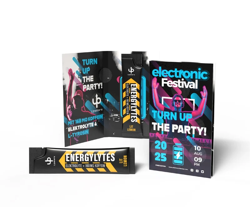 Upsters Energylytes Stick in Werbeklappkarte LIT Lemon