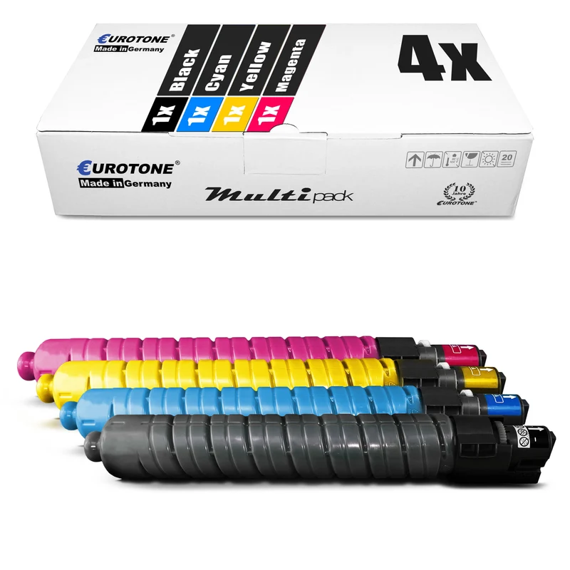 4x alternatieve toners voor Ricoh 841654 841652 841653 841651: zwart + cyaan + magenta + geel