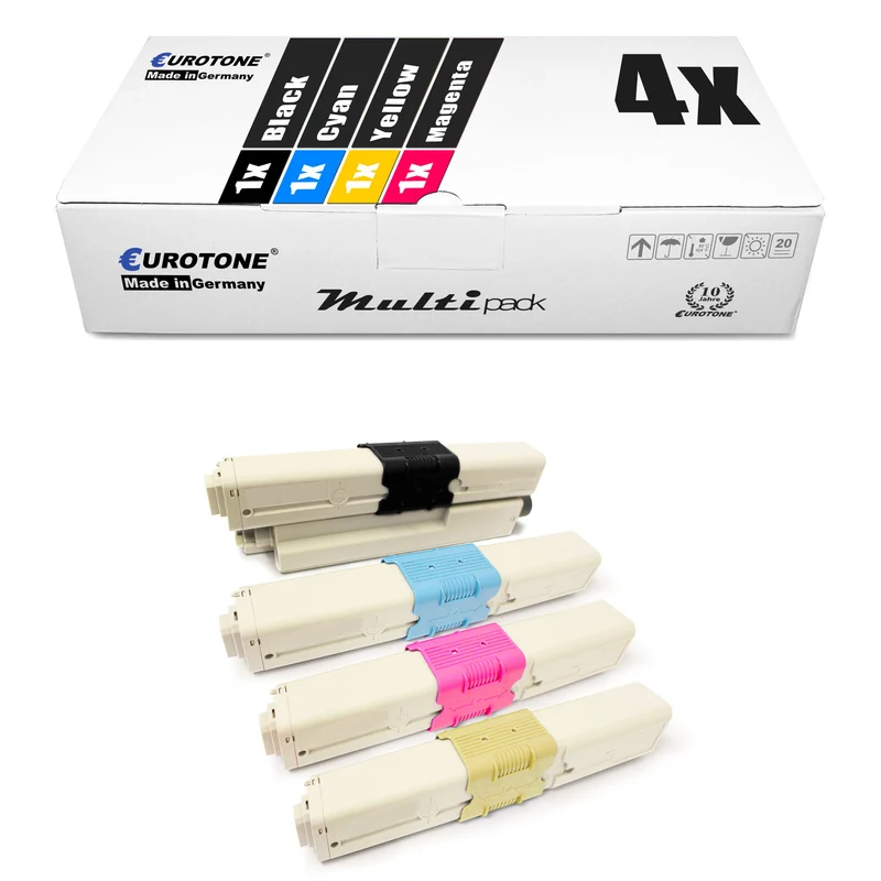 4x toner alternativo per OKI 44973510 44973511 44973509 44973512: nero + ciano + magenta + giallo