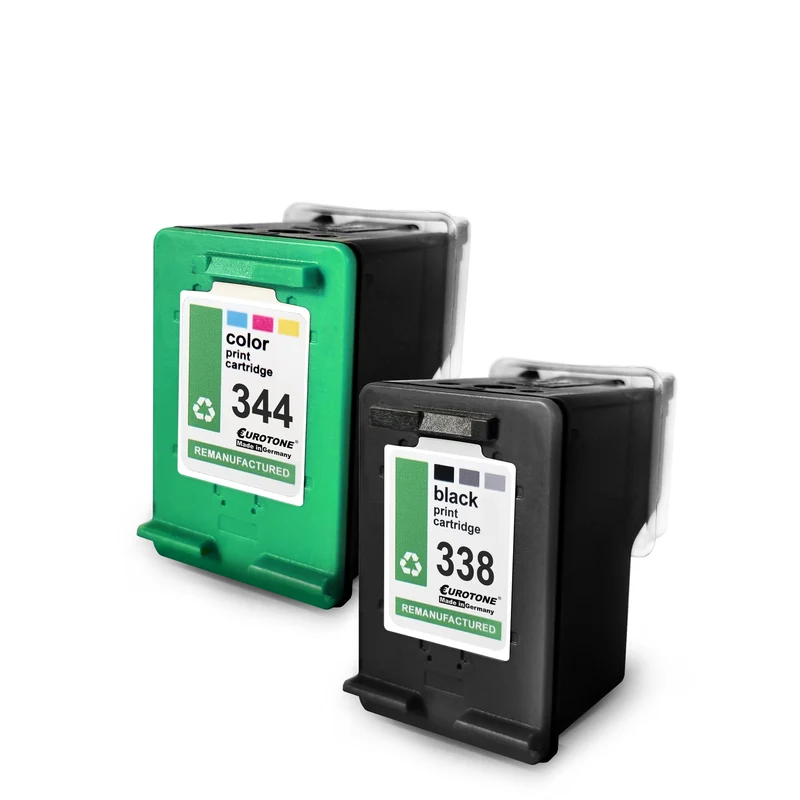 2x alternatieve inktpatronen voor HP 338 + 343 SD449EE: C8766EE Kleur + 338 C8765EE Zwart