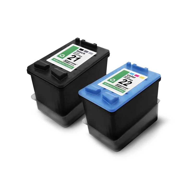 2x alternatieve inktpatronen voor HP 21XL 22XL SD367AE: C9352CE Kleur + C9351CE Zwart