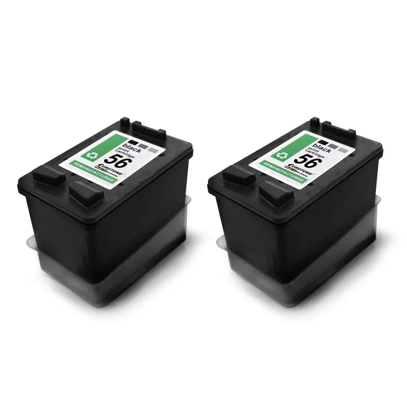 2 альтернативных картриджа для HP 56 C9502AE C6656AE, черный