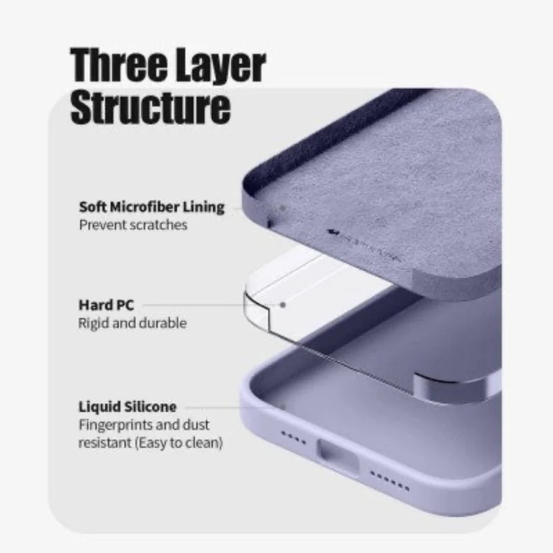 Goospery Silicon for iPhone 16 - Lavender Grey
