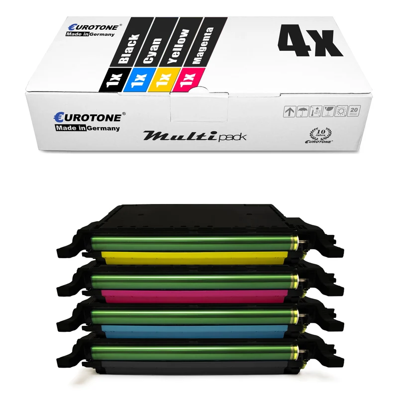 4x alternatieve toners voor Samsung CLT-5082L: CLT-K5082L zwart + CLT-C5082L cyaan + CLT-M5082L magenta + CLT-Y5082L geel