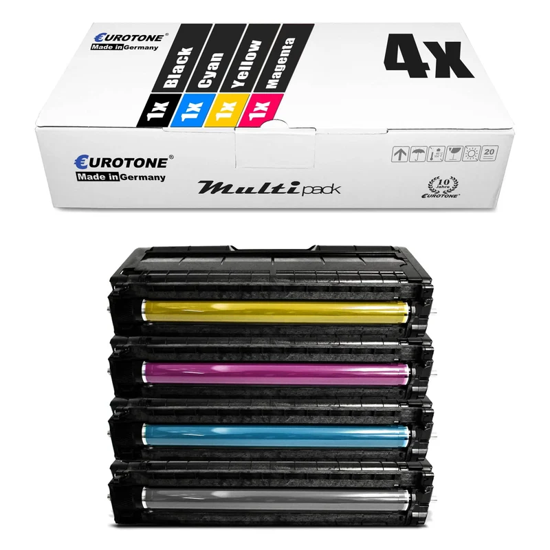4x toner alternativo per Ricoh 407718 407716 407717 407719: nero + ciano + magenta + giallo