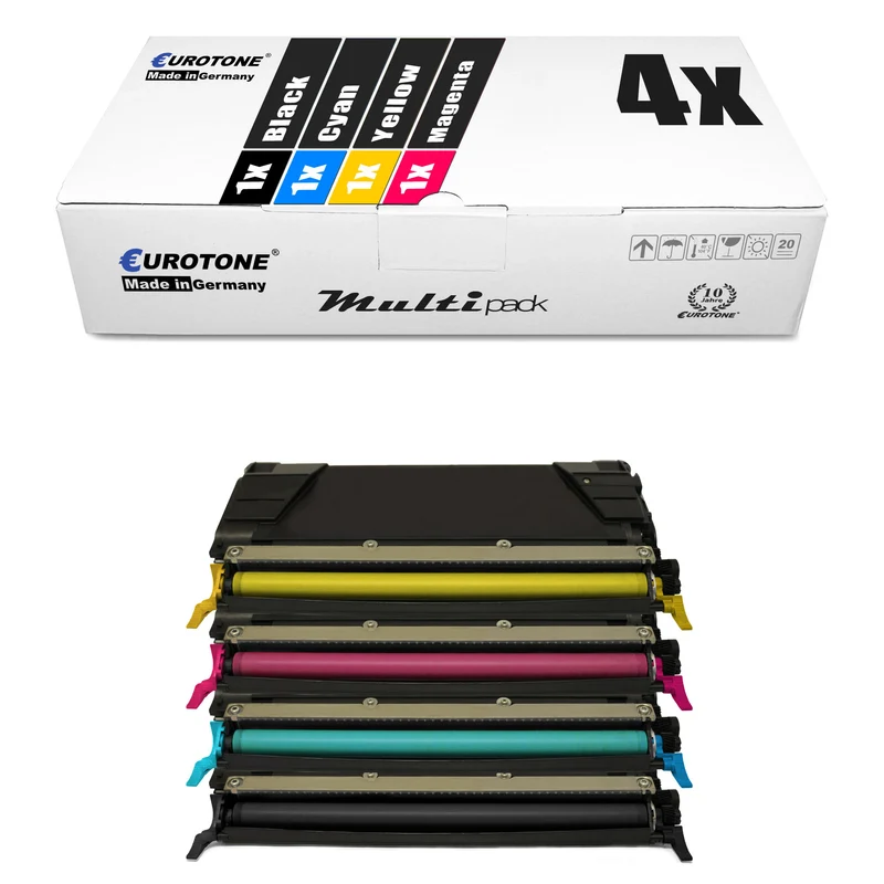 4x alternatieve toners voor Lexmark 00C746A1CG 00C746A1YG 00C746H1KG 00C746A1MG: Zwart + Cyaan + Magenta + Geel