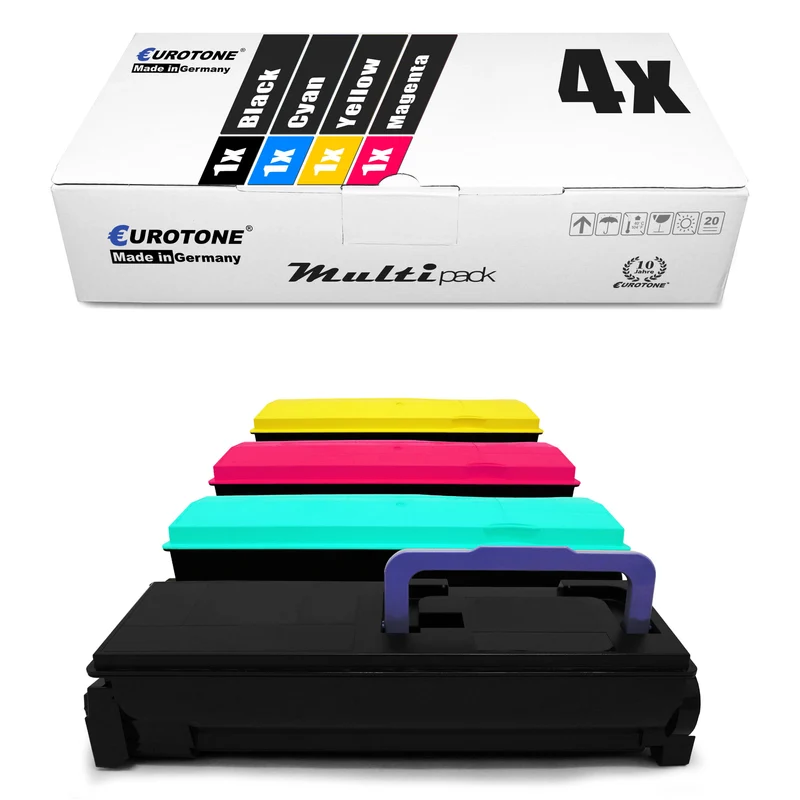 4x toners alternatifs pour Kyocera TK-550: 1T02HM0EU0 TK-550K Noir + 1T02HMCEU0 TK-550C Cyan + 1T02HMBEU0 TK-550M Magenta + 1T02HMAEU0 TK-550Y Jaune