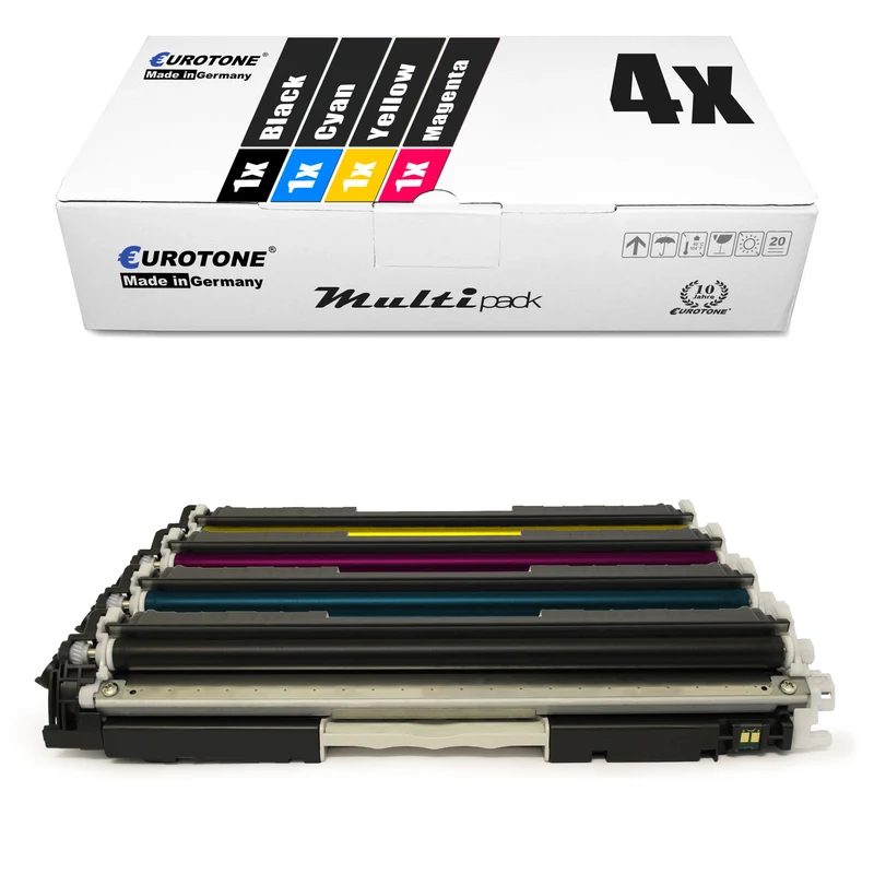 4x alternatieve toners voor HP CE310A-13A 126A: Zwart + CE311A Cyaan + CE313A Magenta + CE312A Geel