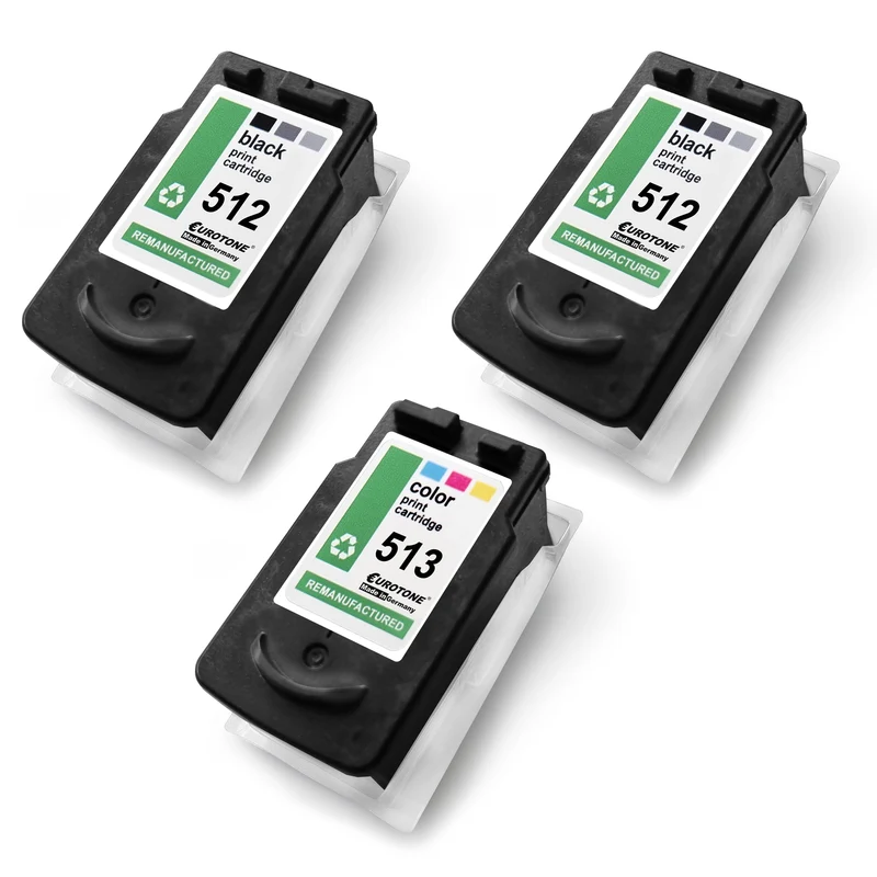3x alternatieve inktpatronen XXL voor Canon PG512 CL513 2970B010: 2971B001 Kleur + 2x 2969B001 zwart