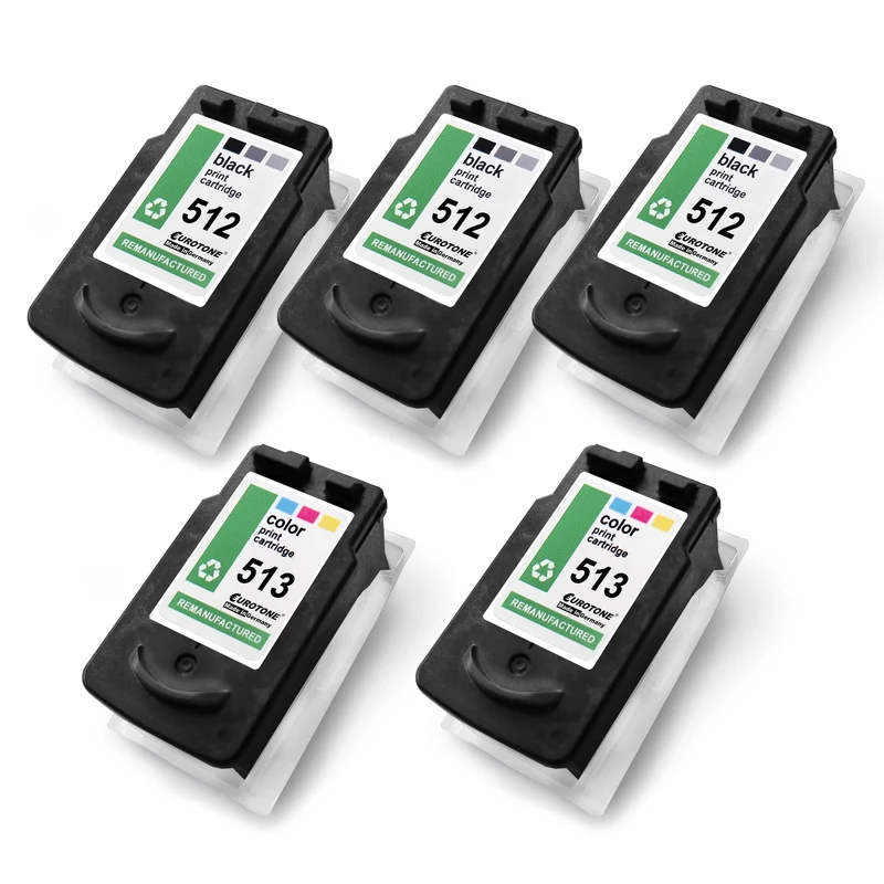 5x cartouches d'encre alternatives XXL pour Canon PG512 CL513 2970B010: 2x 2971B001 couleur + 3x 2969B001 noir