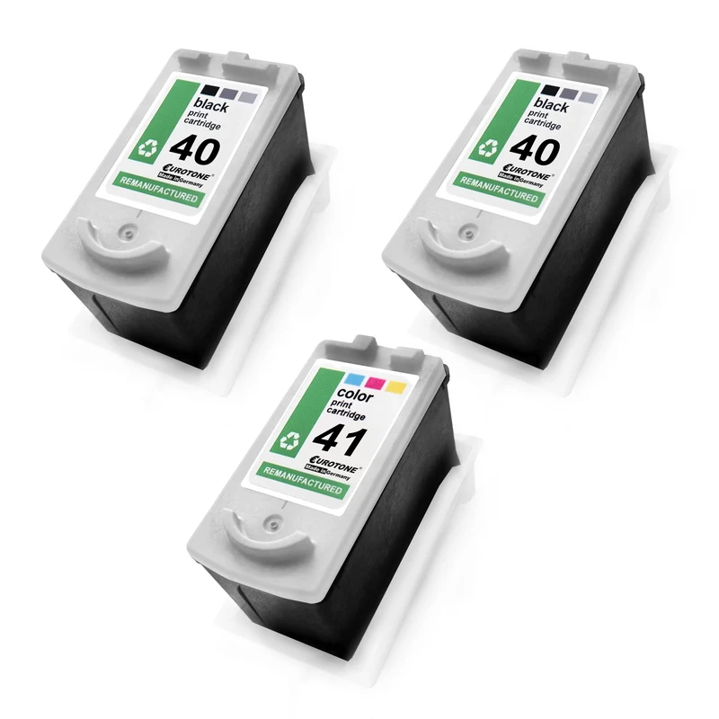3x cartouches d'encre alternatives pour Canon PG40 CL41 0615B036: 0617B001 Couleur + 2x 0615B001 noir