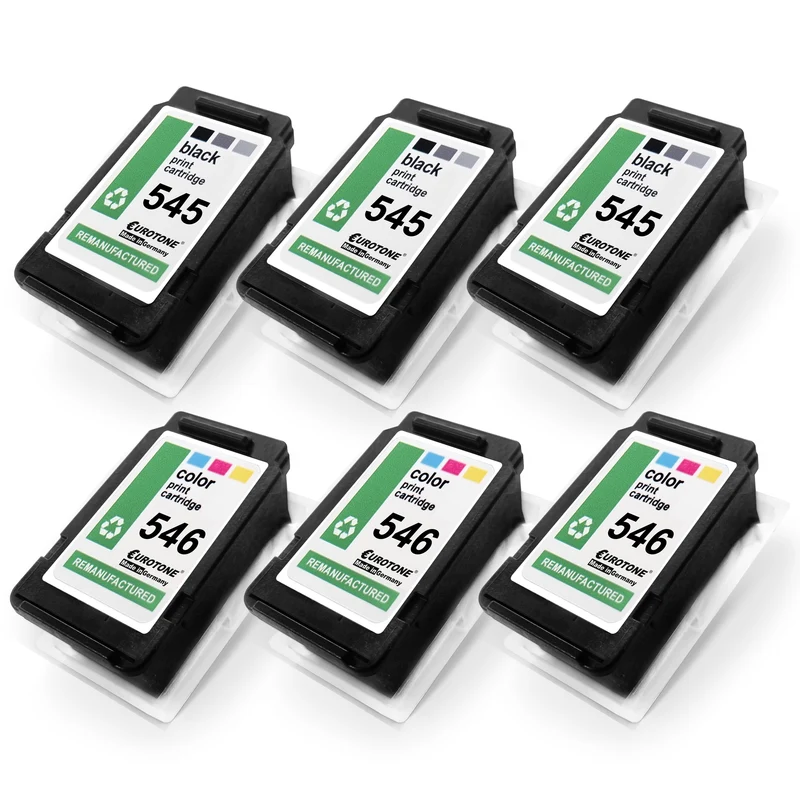 6x cartouches d'encre alternatives pour Canon PG545XL CL546XL 8287B005: 3x 8288B001 couleur + 3x 8286B001 noir