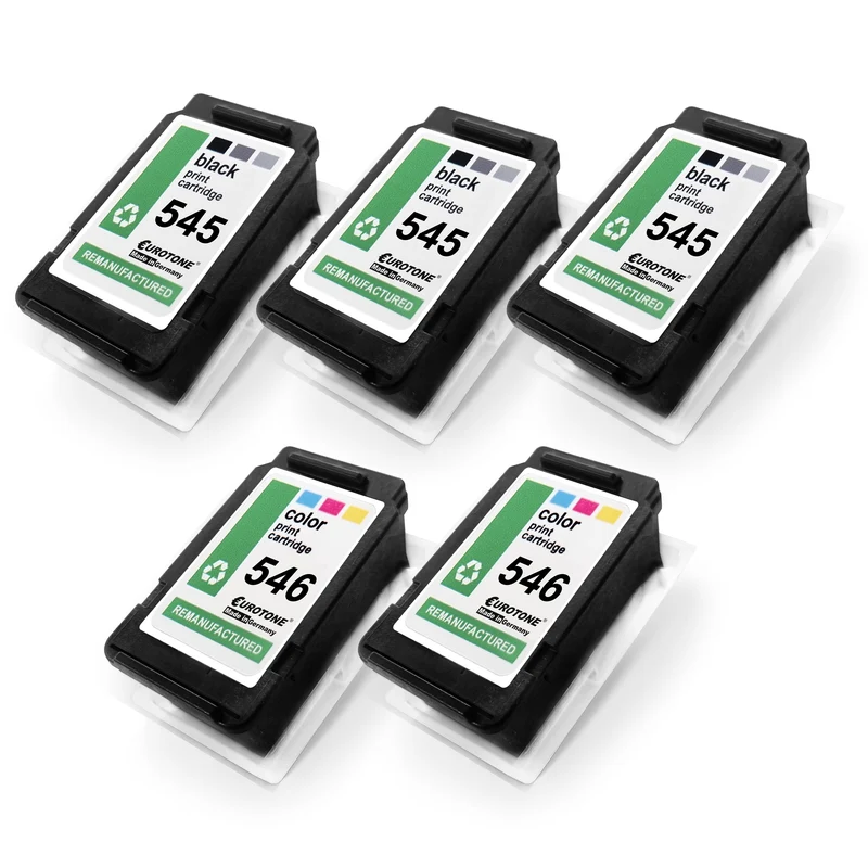 5 альтернативных картриджей для Canon PG545XL CL546XL 8287B005: 2 x 8288B001 цветных + 3 x 8286B001 черных