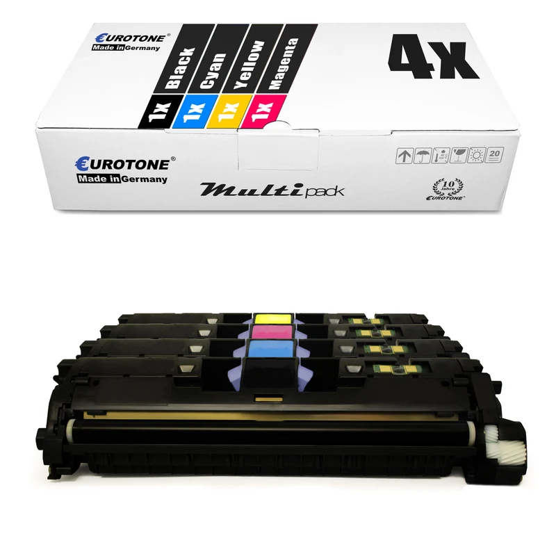 4x toner alternativi per Canon 701: 701BK 9287A003 nero + 701C 9286A003 ciano + 701M 9285A003 magenta + 701Y 9284A003 giallo