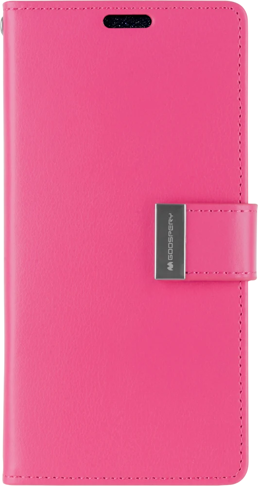 Goospery Rich Diary Case for iPhone 13 Pro Max - hotpink